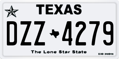 TX license plate DZZ4279