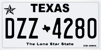 TX license plate DZZ4280