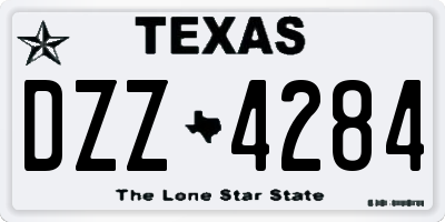 TX license plate DZZ4284