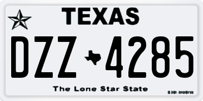 TX license plate DZZ4285