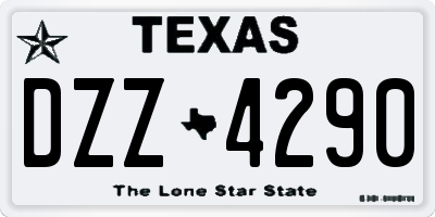 TX license plate DZZ4290
