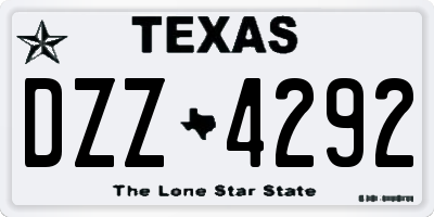 TX license plate DZZ4292