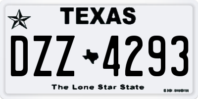 TX license plate DZZ4293