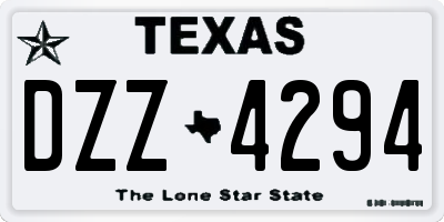 TX license plate DZZ4294