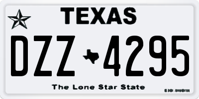 TX license plate DZZ4295