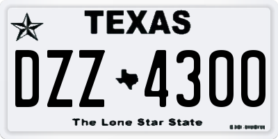 TX license plate DZZ4300