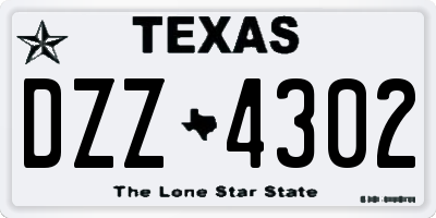 TX license plate DZZ4302