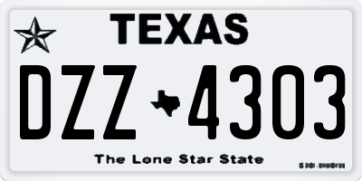 TX license plate DZZ4303
