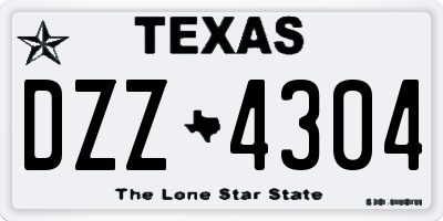 TX license plate DZZ4304