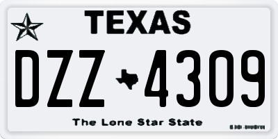 TX license plate DZZ4309