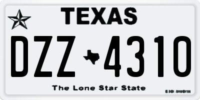 TX license plate DZZ4310