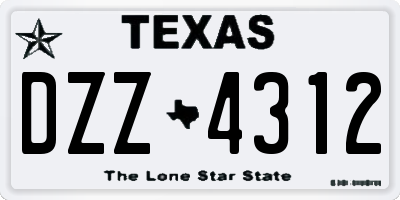 TX license plate DZZ4312