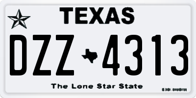 TX license plate DZZ4313