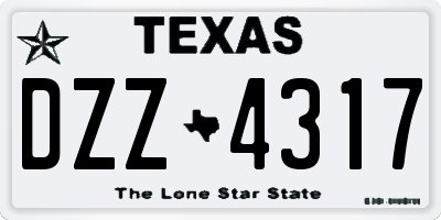 TX license plate DZZ4317