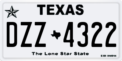 TX license plate DZZ4322