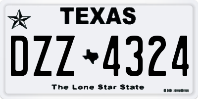 TX license plate DZZ4324