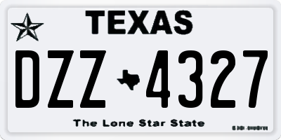 TX license plate DZZ4327