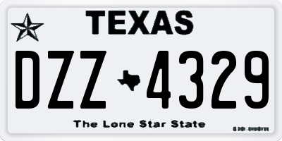 TX license plate DZZ4329