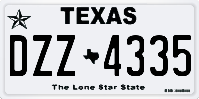 TX license plate DZZ4335