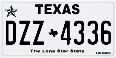 TX license plate DZZ4336