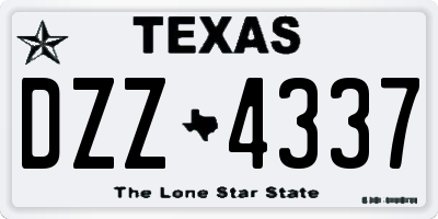 TX license plate DZZ4337