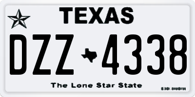 TX license plate DZZ4338