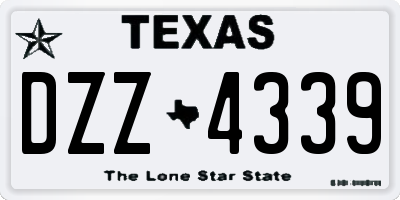 TX license plate DZZ4339