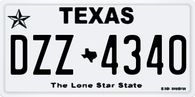 TX license plate DZZ4340