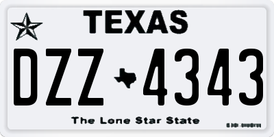 TX license plate DZZ4343