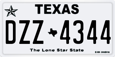 TX license plate DZZ4344