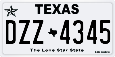 TX license plate DZZ4345