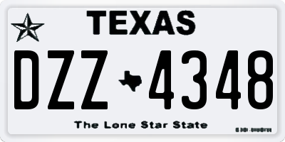 TX license plate DZZ4348