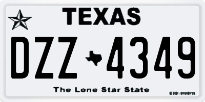 TX license plate DZZ4349