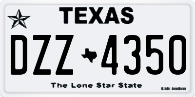 TX license plate DZZ4350