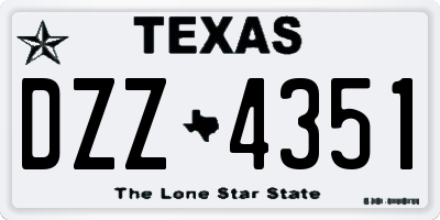 TX license plate DZZ4351