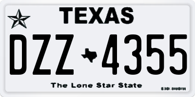 TX license plate DZZ4355