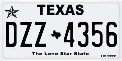 TX license plate DZZ4356