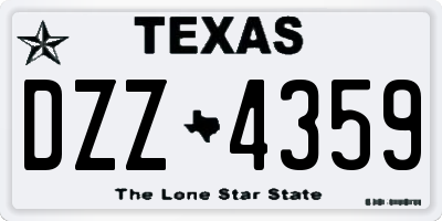 TX license plate DZZ4359