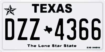 TX license plate DZZ4366