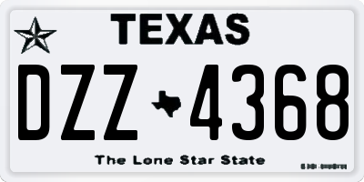 TX license plate DZZ4368