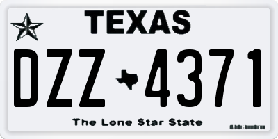 TX license plate DZZ4371