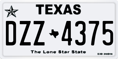 TX license plate DZZ4375