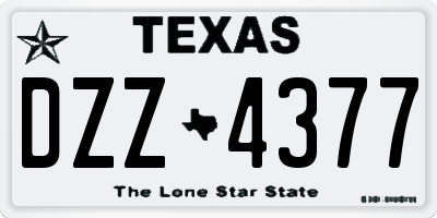 TX license plate DZZ4377