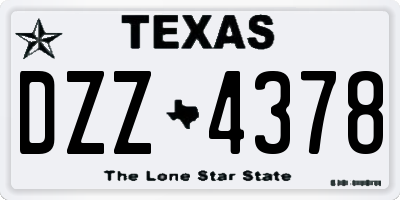 TX license plate DZZ4378