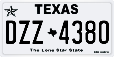 TX license plate DZZ4380