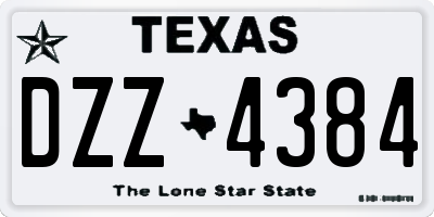 TX license plate DZZ4384