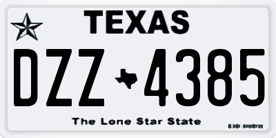 TX license plate DZZ4385