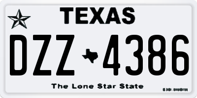 TX license plate DZZ4386