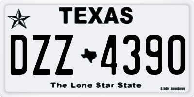 TX license plate DZZ4390