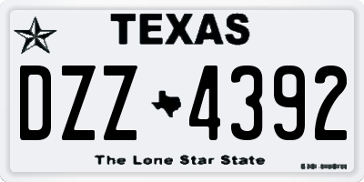 TX license plate DZZ4392